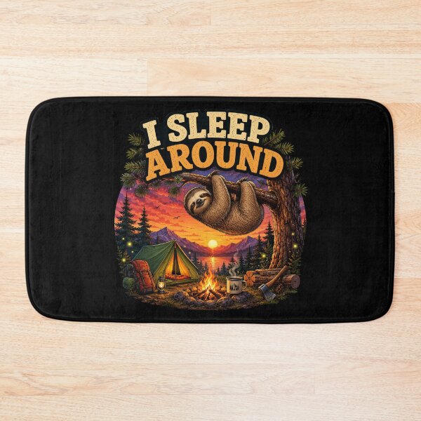 Item preview, I Sleep Around Funny Sloth Camping Sunset Design designed and sold by Don't Crack Art.