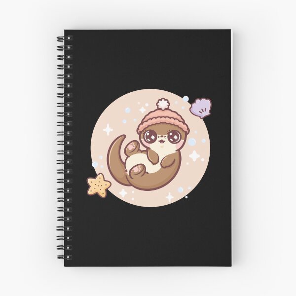 Item preview, Cute Otter Kawaii Sea Otter Wearing Beanie Illustration designed and sold by Cutenekocat.