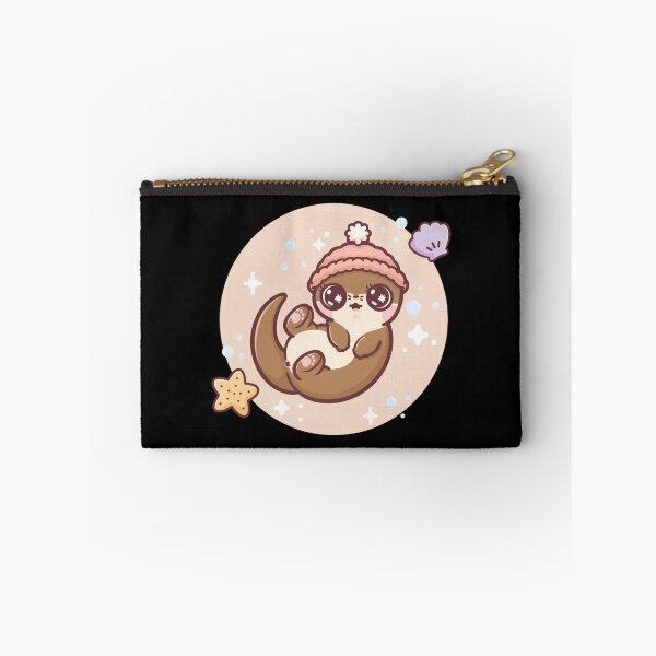 Item preview, Cute Otter Kawaii Sea Otter Wearing Beanie Illustration designed and sold by Cutenekocat.