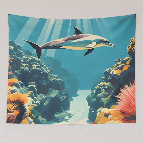 Item preview, Krabi Coral Reef Symphony – Vintage Marine Poster designed and sold by Spirit of Siam.