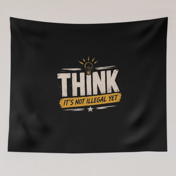 Item preview, THINK – A humorous statement for bright minds designed and sold by Digital Dreamtales.