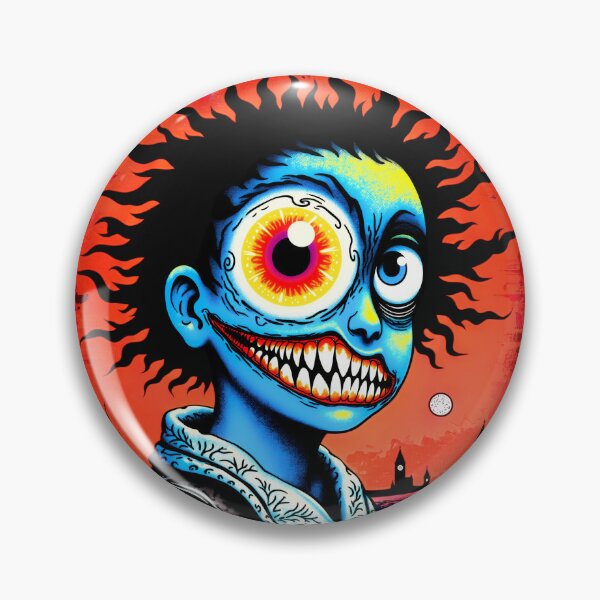 Item preview, Creepy Cute Boy Portrait with Giant Eye and Sharp Teeth | Dark Grunge Art designed and sold by QQQueen.