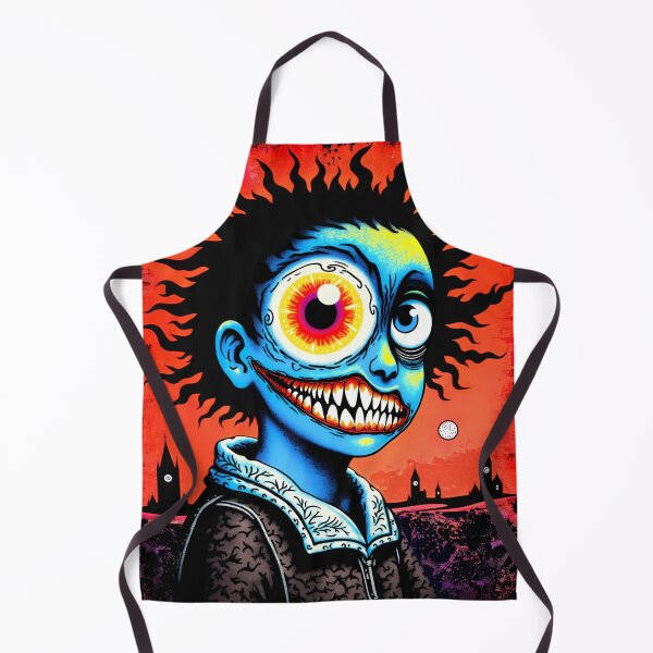 Item preview, Creepy Cute Boy Portrait with Giant Eye and Sharp Teeth | Dark Grunge Art designed and sold by QQQueen.
