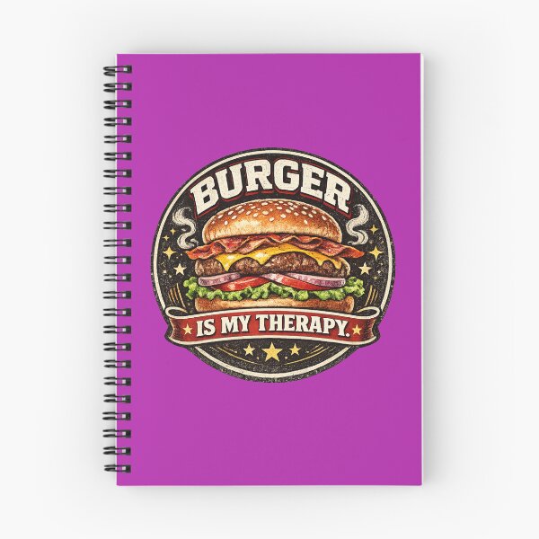 Item preview, Burger Is My Therapy: Wellness Motivation Vintage Badge Design designed and sold by irfanshikh.