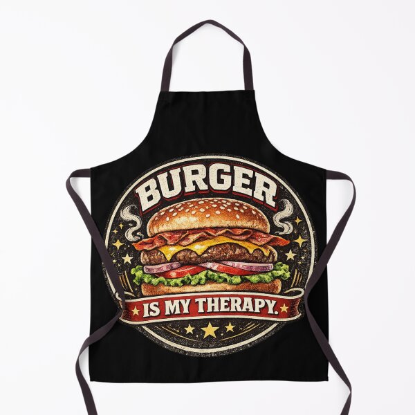 Item preview, Burger Is My Therapy: Wellness Motivation Vintage Badge Design designed and sold by irfanshikh.