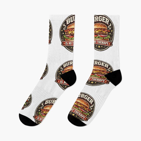 Item preview, Burger Is My Therapy: Wellness Motivation Vintage Badge Design designed and sold by irfanshikh.
