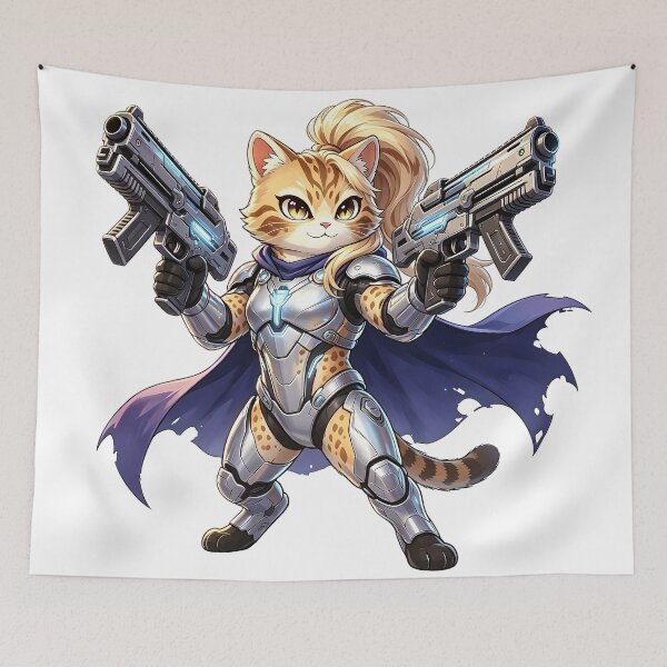 Item preview, Dual-Gun Felis Nigripes - Cyberpunk Warrior Cat Elite designed and sold by ABYSSLAB.
