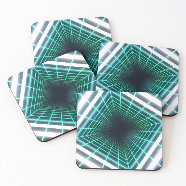 Item preview, Cyan Square Wireframe Tunnel & Neons designed and sold by Electric Shock!! Design.