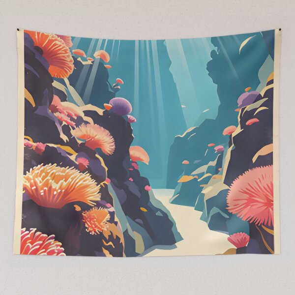 Item preview, Krabi Coral Reef Symphony – Vintage Marine Poster designed and sold by Spirit of Siam.