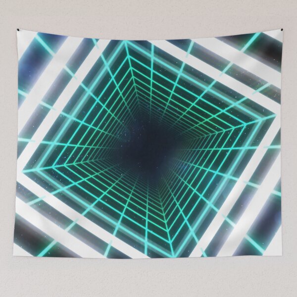 Item preview, Cyan Square Wireframe Tunnel & Neons designed and sold by Electric Shock!! Design.