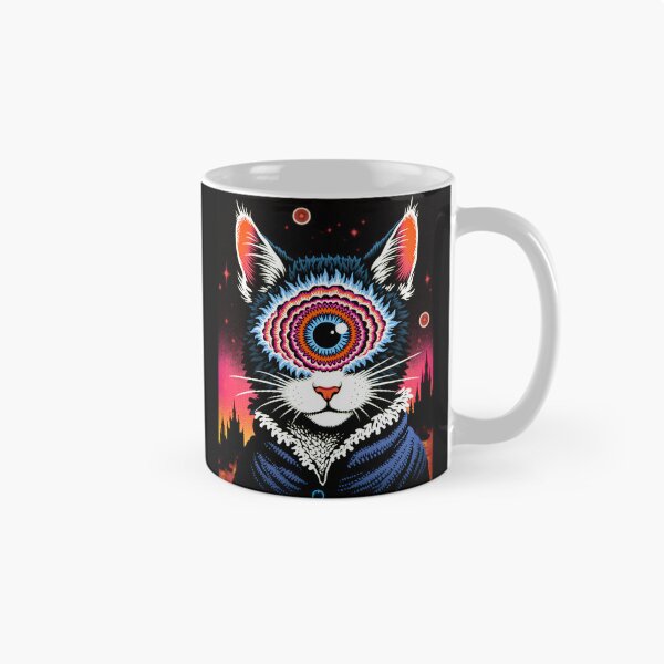 Item preview, Creepy One Eyed Cat Portrait | Gothic Horror Grunge Illustration designed and sold by QQQueen.