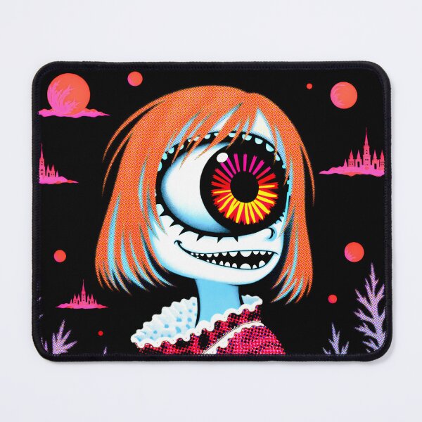 Item preview, Creepy Cute One Eyed Girl Portrait | Gothic Horror Grunge Illustration designed and sold by QQQueen.