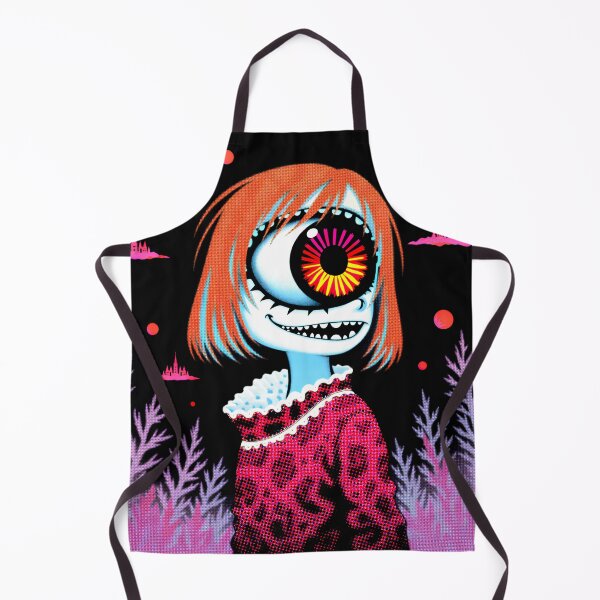 Item preview, Creepy Cute One Eyed Girl Portrait | Gothic Horror Grunge Illustration designed and sold by QQQueen.