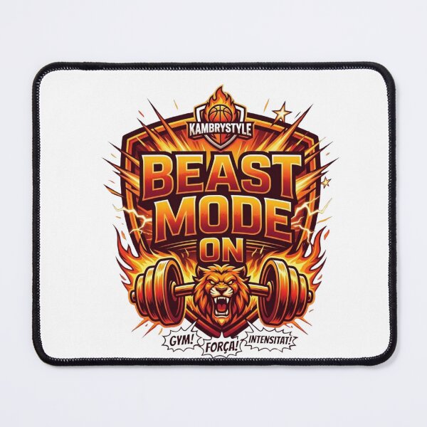 Item preview, Beast Mode On Gym Motivation Lion Barbells designed and sold by KambryStyle.
