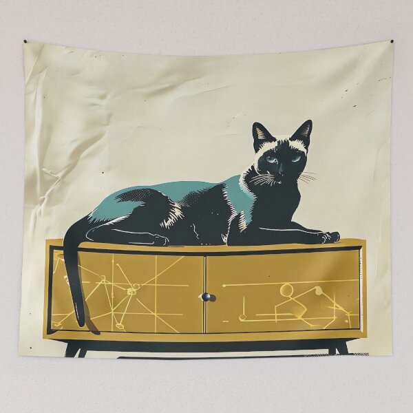 Item preview, Atomic Lounge Cat designed and sold by ONYX Pixee.