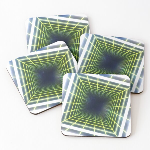 Item preview, Green Square Wireframe Tunnel & Neons designed and sold by Electric Shock!! Design.