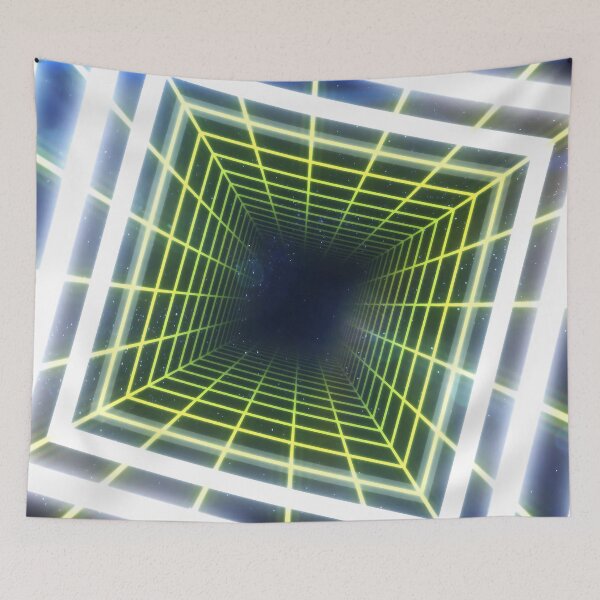 Item preview, Green Square Wireframe Tunnel & Neons designed and sold by Electric Shock!! Design.