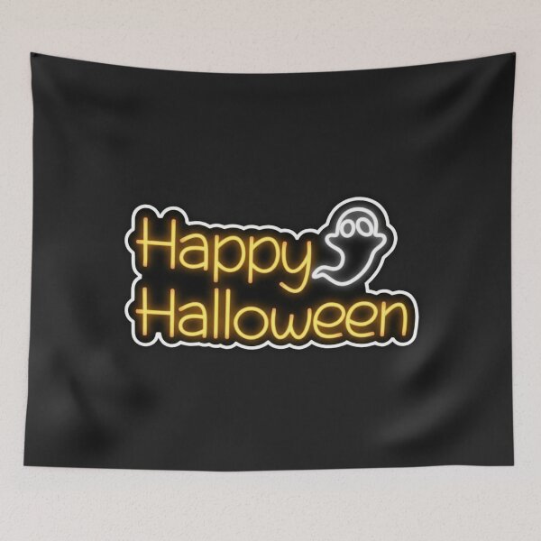 Item preview, Happy Halloween Neon Sign - Spooky Ghost Glow Art designed and sold by alalame.