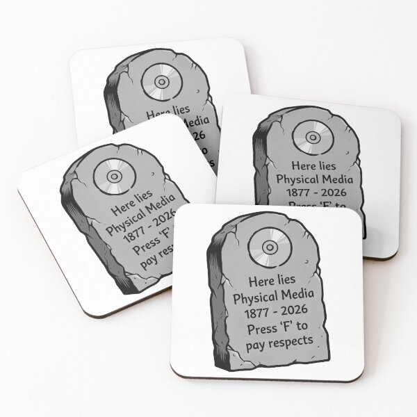 Item preview, Here Lies Physical Media Gravestone Funny Gaming CD Disc RIP Gamer Gift designed and sold by Chrono Design Workx.
