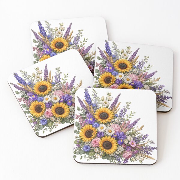 Item preview, Vintage Botanical Sunflower Floral Arrangement designed and sold by PetalGarden.
