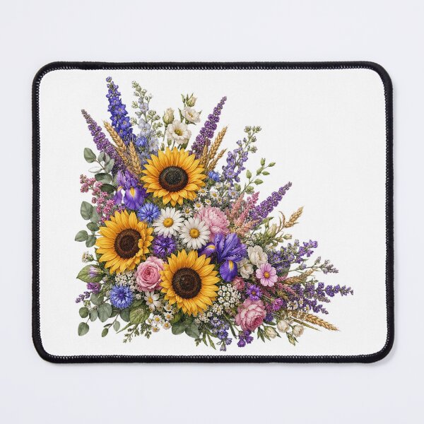 Item preview, Vintage Botanical Sunflower Floral Arrangement designed and sold by PetalGarden.