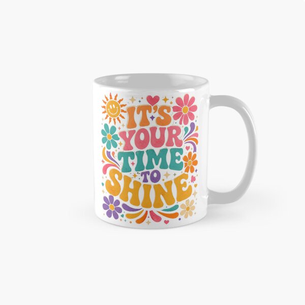 Item preview, It's Your Time to Shine Retro 70s Psychedelic Groovy Floral Motivational T-Shirt designed and sold by CosmoMerchStore.