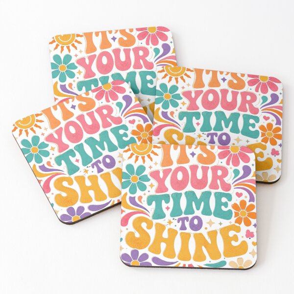 Item preview, It's Your Time to Shine Retro 70s Psychedelic Groovy Floral Motivational T-Shirt designed and sold by CosmoMerchStore.