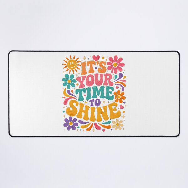Item preview, It's Your Time to Shine Retro 70s Psychedelic Groovy Floral Motivational T-Shirt designed and sold by CosmoMerchStore.
