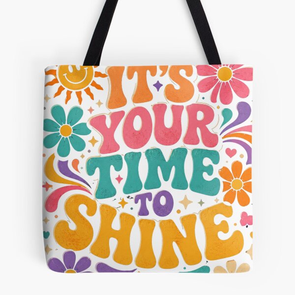 Item preview, It's Your Time to Shine Retro 70s Psychedelic Groovy Floral Motivational T-Shirt designed and sold by CosmoMerchStore.