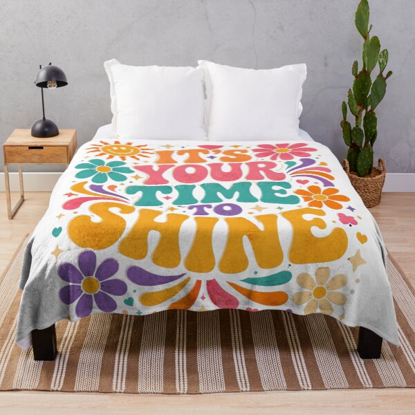 Item preview, It's Your Time to Shine Retro 70s Psychedelic Groovy Floral Motivational T-Shirt designed and sold by CosmoMerchStore.