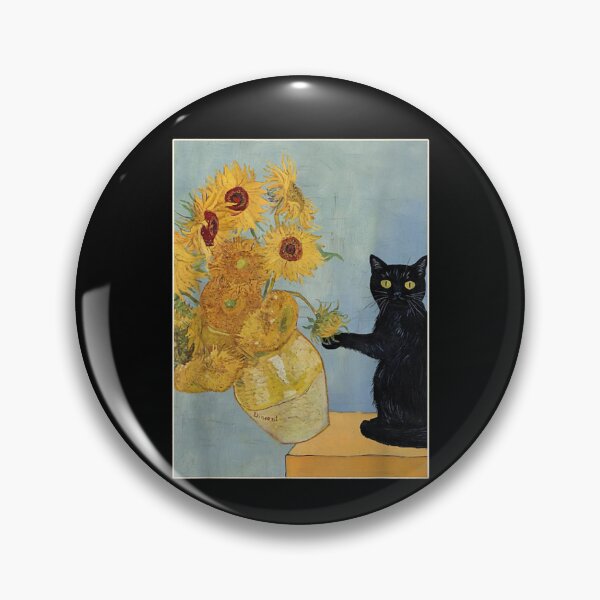 Item preview, CFunny Cat & Sunflowers Van Gogh Art Parody Vintage Tee  designed and sold by MatherFisher.