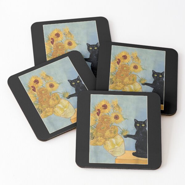 Item preview, CFunny Cat & Sunflowers Van Gogh Art Parody Vintage Tee  designed and sold by MatherFisher.