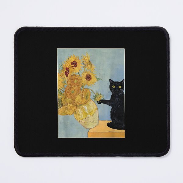 Item preview, CFunny Cat & Sunflowers Van Gogh Art Parody Vintage Tee  designed and sold by MatherFisher.