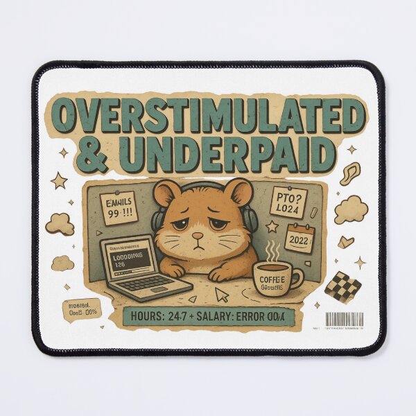 Item preview, Relatable Office Hamster Overstimulated Underpaid designed and sold by Arextr.
