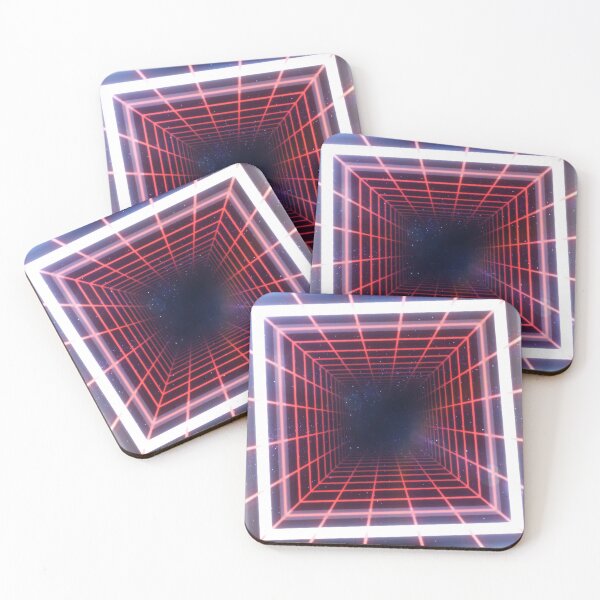 Item preview, Red Square Wireframe Tunnel & Neons designed and sold by Electric Shock!! Design.