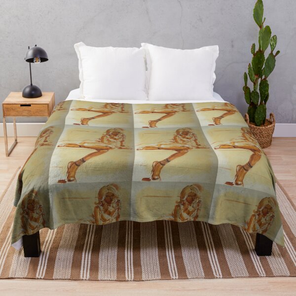 Item preview, Blonde woman in dress leaning in chair designed and sold by MikeJory.