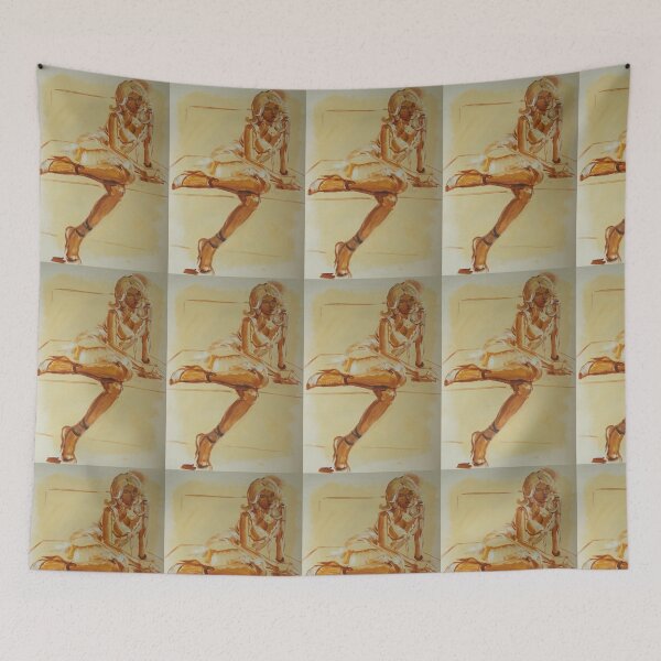Item preview, Blonde woman in dress leaning in chair designed and sold by MikeJory.