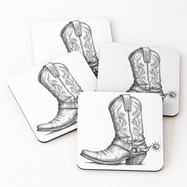 Item preview, Vintage Cowboy Boot Hand-Drawn Ink Sketch designed and sold by Piising.