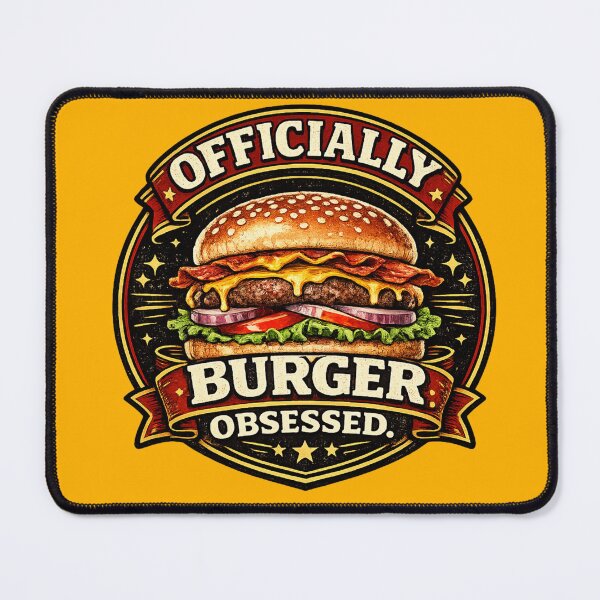 Item preview, Officially Burger Obsessed: Vintage Badge Certification Design designed and sold by irfanshikh.