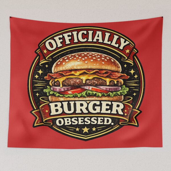 Item preview, Officially Burger Obsessed: Vintage Badge Certification Design designed and sold by irfanshikh.