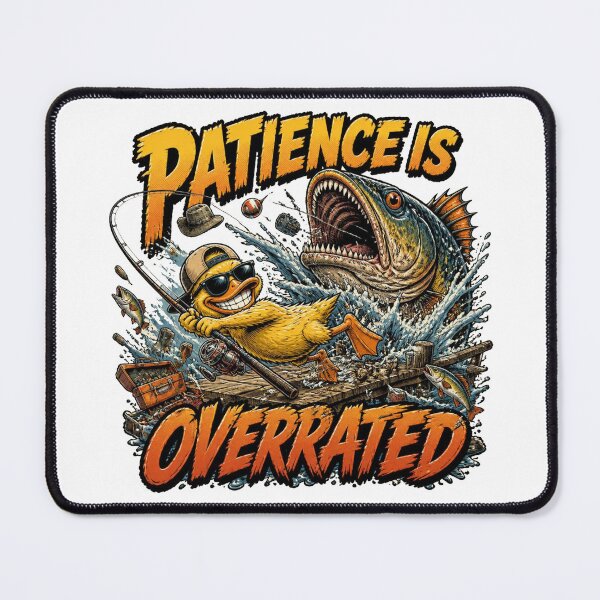 Item preview, Patience Is Overrated Funny Fishing Duck Vintage Comic designed and sold by Cavalier-org.