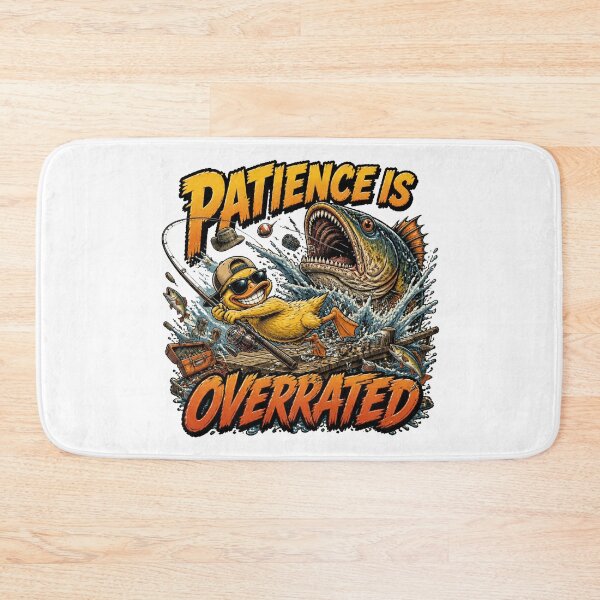 Item preview, Patience Is Overrated Funny Fishing Duck Vintage Comic designed and sold by Cavalier-org.