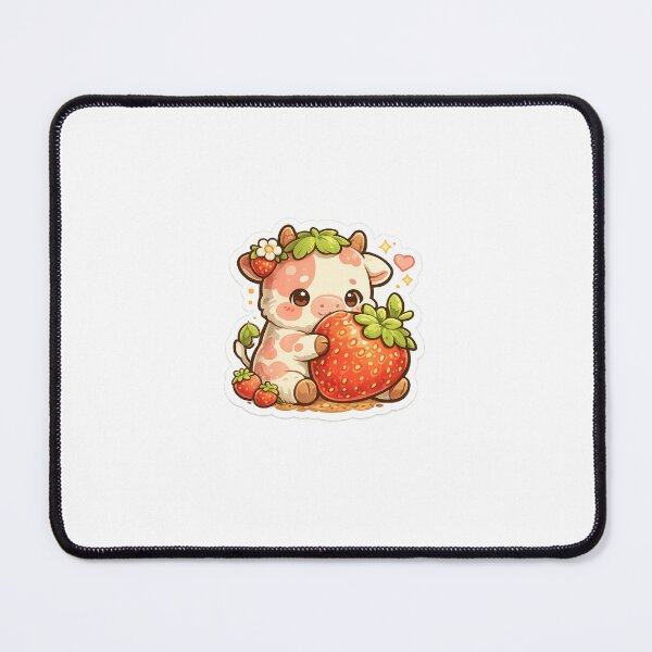 Item preview, Cute Strawberry Cow Kawaii Sticker designed and sold by StickRise.