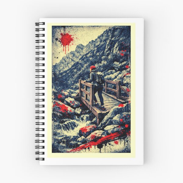 Item preview, On the Way to Rysy – Trash‑Polka Mountain Bridge Art designed and sold by GabeMountainArt.