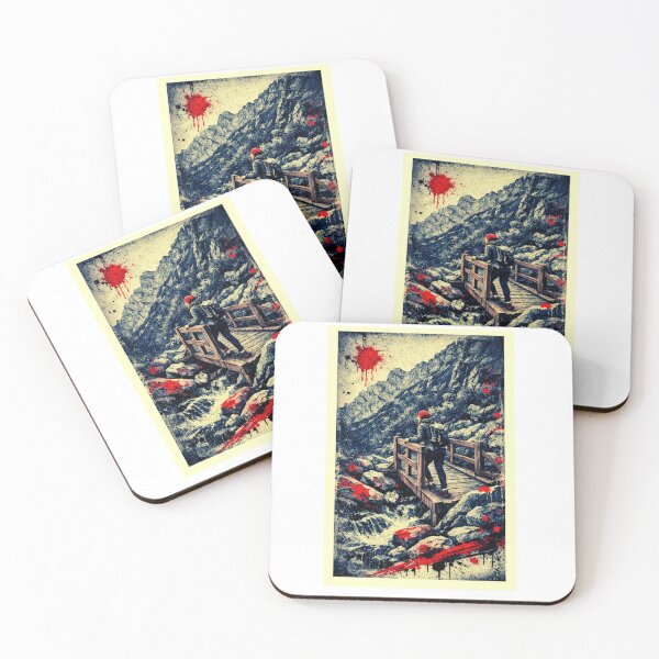 Item preview, On the Way to Rysy – Trash‑Polka Mountain Bridge Art designed and sold by GabeMountainArt.