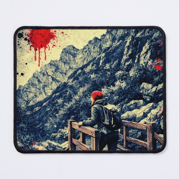 Item preview, On the Way to Rysy – Trash‑Polka Mountain Bridge Art designed and sold by GabeMountainArt.