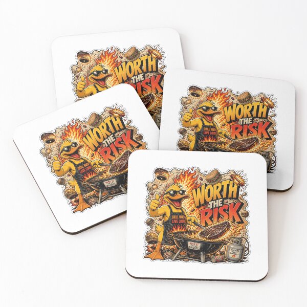 Item preview, Worth The Risk Funny BBQ Duck Vintage Comic Grill designed and sold by Cavalier-org.