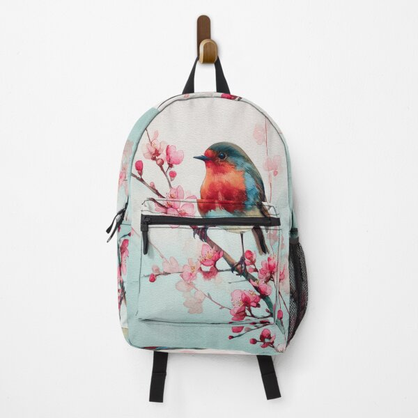 Item preview, A Robin perched on blooming branches, Birds in Motion designed and sold by CDC40.