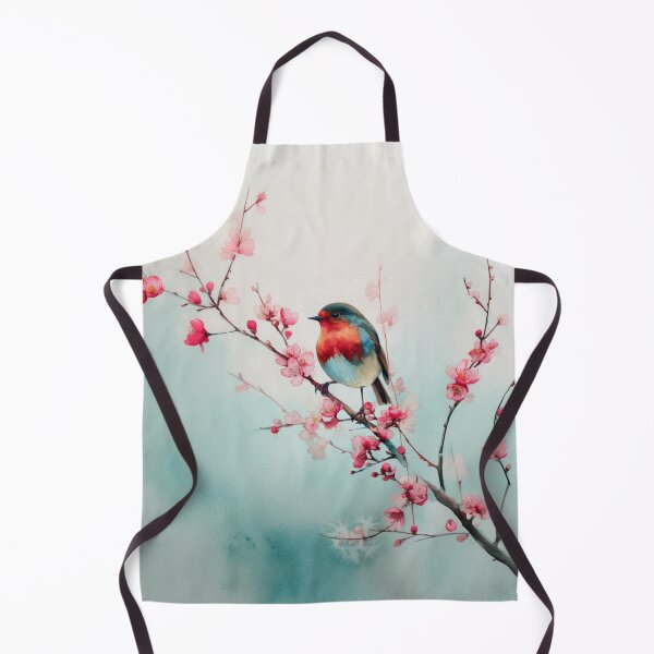 Item preview, A Robin perched on blooming branches, Birds in Motion designed and sold by CDC40.