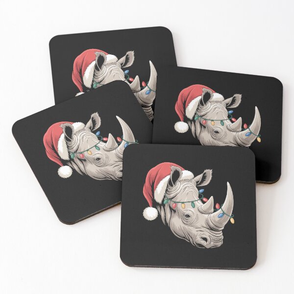 Item preview, Christmas Rhino with Santa Hat designed and sold by jkrphoto.